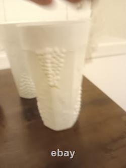 Lot of 6 Vintage Milk Glass Vase/ Tea Cup/ Bowls