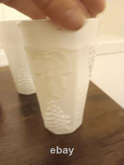 Lot of 6 Vintage Milk Glass Vase/ Tea Cup/ Bowls