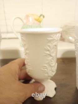 Lot of 6 Vintage Milk Glass Vase/ Tea Cup/ Bowls