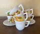 Lot Of 9 Child's Mug Cup Saucer White Milk Glass Espresso Vtg Duck Chicken Owl