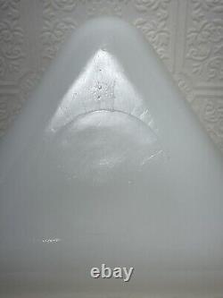 MCM INLAND GLASS Atomic Era Vtg White Milk Glass Triangle Casserole Baking Dish