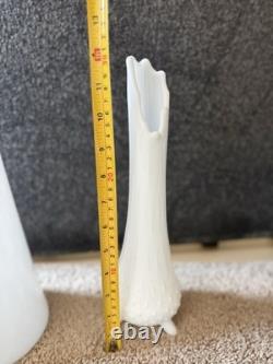 MCM Le Smith Hobnail 3 Toe Milk Glass Swung Vase Glass