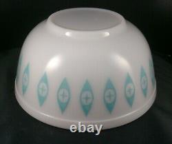 MCM Pyrex #403 Atomic Eyes Unmarked Turquoise Milk Glass Large Chip Mixing Bowl