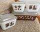 Mcm Pyrex Early American Dish Set Refrigerator Dishes And Lids Vintage Complete