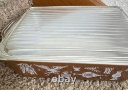MCM Pyrex Early American Dish Set Refrigerator Dishes and Lids Vintage Complete