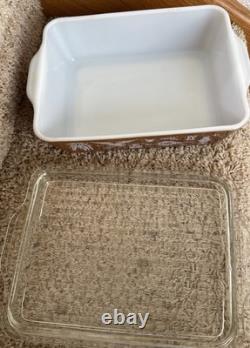 MCM Pyrex Early American Dish Set Refrigerator Dishes and Lids Vintage Complete