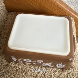 MCM Pyrex Early American Dish Set Refrigerator Dishes and Lids Vintage Complete