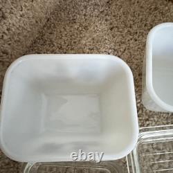 MCM Pyrex Early American Dish Set Refrigerator Dishes and Lids Vintage Complete