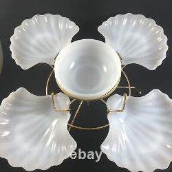 MCM Ultra Rare FIRE KING Shell Lazy Susan Nuts Candy Dessert Dish SERVER Buffet