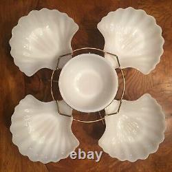 MCM Ultra Rare FIRE KING Shell Lazy Susan Nuts Candy Dessert Dish SERVER Buffet