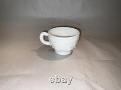 MCM Westmoreland White Milk Glass 14 Pc Punch Set Bowl Ladle 12 Mugs Fruit
