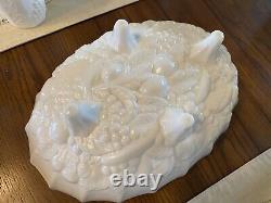 MILK GLASS LOT 40 Item Indiana Colony Harvest Grape Set 1960's UNUSED