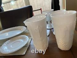 MILK GLASS LOT 40 Item Indiana Colony Harvest Grape Set 1960's UNUSED