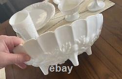 MILK GLASS LOT 40 Item Indiana Colony Harvest Grape Set 1960's UNUSED