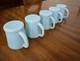 Mint 5 Fire King Oven Ware Delphite Turquoise Blue Milk Glass D Handle Mugs Cups