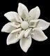 Miriam Haskell Brooch Pin Milk Glass Floral Leaf Vintage Flower Signed
