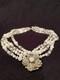 Miriam Haskell White Milk Glass Clear Crystal Necklace, Bracelet, Earrings
