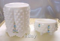 MNTVINTAGE70sFENTONSRCHD PNTBLUEBELLSHOBNAILBUTTERFLYMILK GLASSCVD JAR