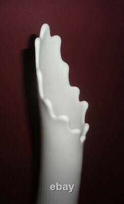 MONUMENTAL pre-logo FENTON 21 1/4 milk glass SWUNG & STRETCHED HOBNAIL VASE