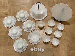 MacBeth Evans American Sweetheart White Opalescent Milk Glass Tea Dessert Set