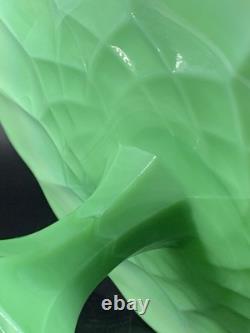 Martha Stewart By Mail 1999 Jadeite Scalloped Pedestal Cake Stand Green Glass