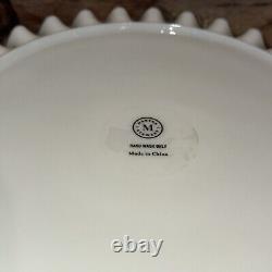 Martha Stewart Milk Glass White Ruffle Crimped Edge Cake Stands Pedestal 10 8