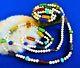 Max Neiger Czech Pressed Glass & White Milk Glass Knotted Bead Necklace 54 Tr