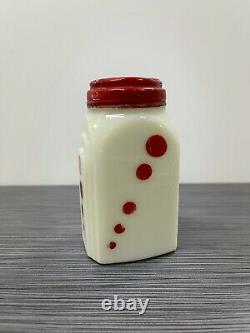 McKee Glass Co French Ivory With Red Dots Roman Arch Pepper Shaker Blank