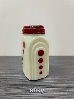 McKee Glass Co French Ivory With Red Dots Roman Arch Pepper Shaker Blank
