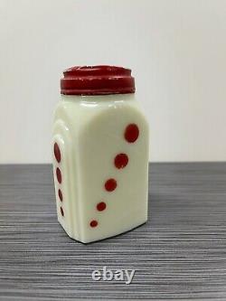 McKee Glass Co French Ivory With Red Dots Roman Arch Pepper Shaker Blank