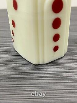 McKee Glass Co French Ivory With Red Dots Roman Arch Pepper Shaker Blank