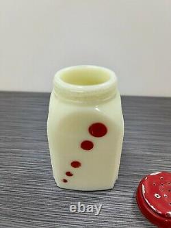 McKee Glass Co French Ivory With Red Dots Roman Arch Pepper Shaker Blank