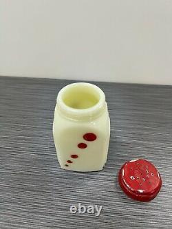 McKee Glass Co French Ivory With Red Dots Roman Arch Pepper Shaker Blank