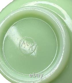 McKee Jadeite Skokie Green Milk Glass Small Child's 4.25 Spouted Bowl & Cover