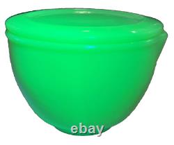 McKee Jadeite Skokie Green Milk Glass Small Child's 4.25 Spouted Bowl & Cover