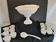Mckee Milk Glass Pedestal Punch Bowl Set Concord Early American Vintage
