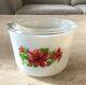 Mckee Red Floral Rose Amaryllis White Milk Glass Medium 20 Ounce Canister Jar