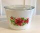 Mckee Red Floral Rose Amaryllis White Milk Glass Medium 20 Ounce Canister Jar