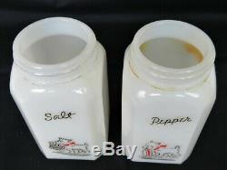 McKee Tipp City Scotty Westie Dog Large Salt Pepper Range Shakers Milk Glass