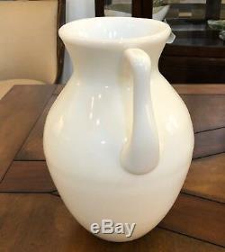 McKee White Milk Glass 12.5 Double Handled Amphora Trophy Form Rebecca Vase