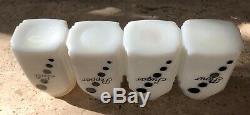 McKee White Milk Glass Black Polka Dot Salt Pepper Flour Sugar Range Shaker Set