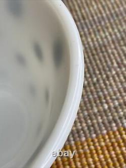 McKee White Milk Glass Black Polka Dots 6 Bell Shape Mixing Bowl