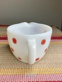 McKee White Milk Glass Red Polka Dots 2 Cup Measuring Pitcher