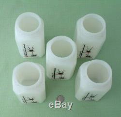 Mckee Depression (5) Milk Glass Range Spice Shakers / Canisters STICK POTS