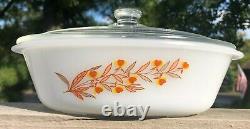 Mckee Glasbake for Hall Jewel Tea Autumn Leaf Milk GLass White & Decal