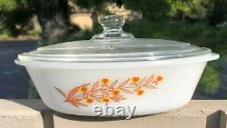 Mckee Glasbake for Hall Jewel Tea Autumn Leaf Milk GLass White & Decal