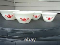 Mckee Red Ships Sail Boat Mixing Bowl Set