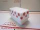 Mckee White Red Milk Glass Diamond Check 1 Pd Butter Dish & Lid