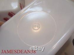 Mckee White Red Milk Glass Diamond Check 1 Pd Butter Dish & LID
