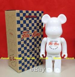 Medicom 2014 Be@rbrick Toy Exhibition Fire King 400% Milk Glass White Bearbrick